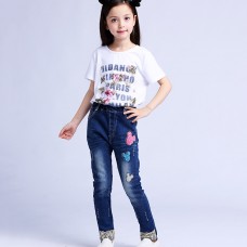 Mickey patch pull-on jeans